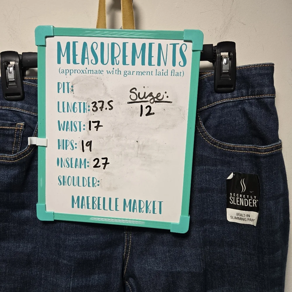 NWT St. John's Bay Skinny Ankle Jeans Size 12 Dark Wash Midrise Slimming Panel
